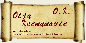 Olja Kecmanović vizit kartica